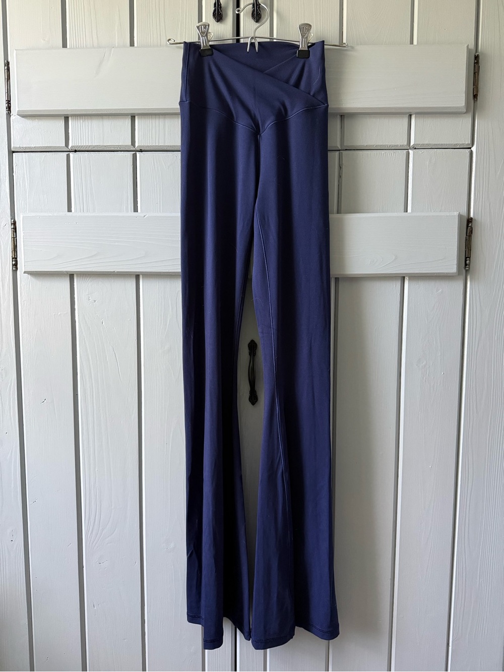 aerie Navy Wide-Leg Yoga Pants with Crossover Waist